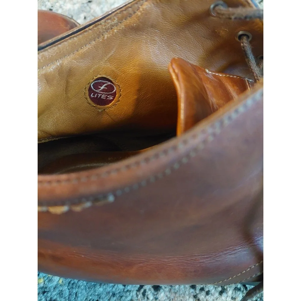 Brown Leather Chukka Ankle Boots Men's Dress Casual Comfortech Cognac Size 10